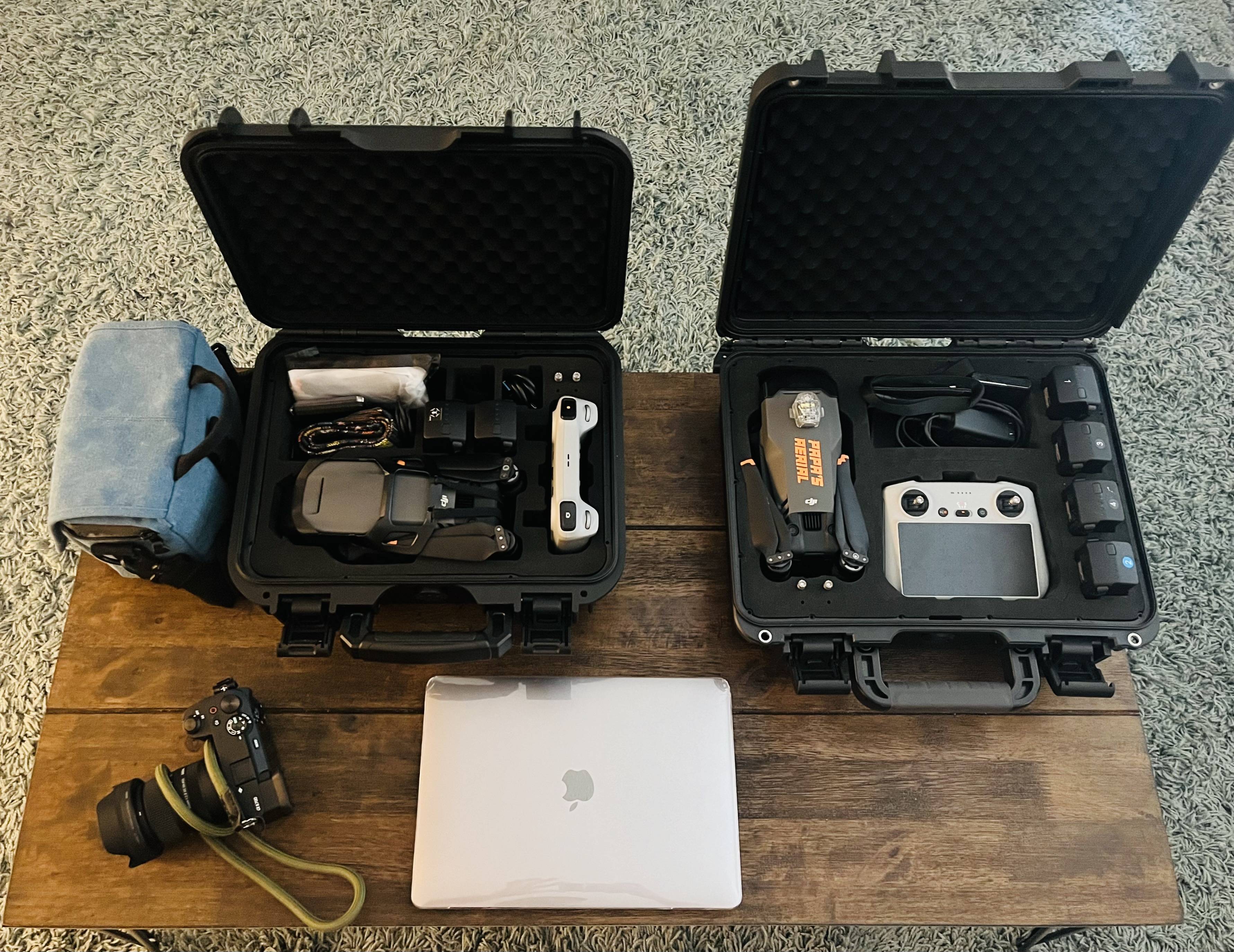 Mavic 3 Pro, A6700 Sony camera, Sigma Lenes, MacBook Pro M2