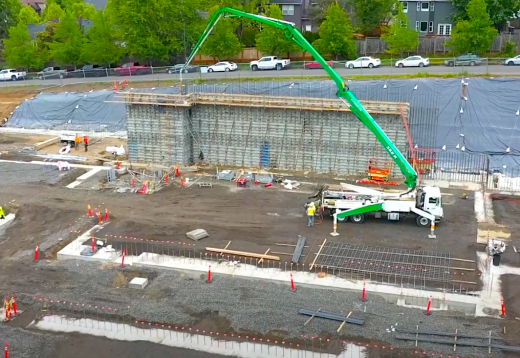 Floating Along a Wall Pour