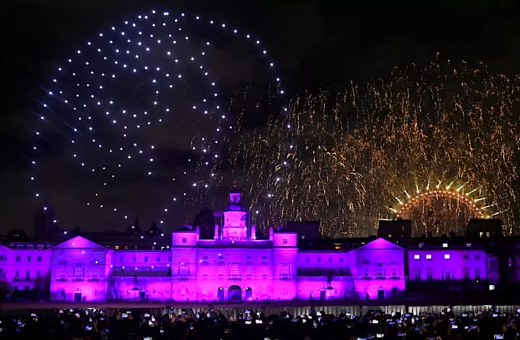 Drones and Fireworks Ring in 2023 and Celebrate Queen Elizabeth II